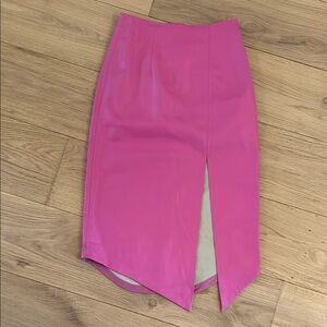 Maeve by Anthropologie Barbie pink faux leather skirt